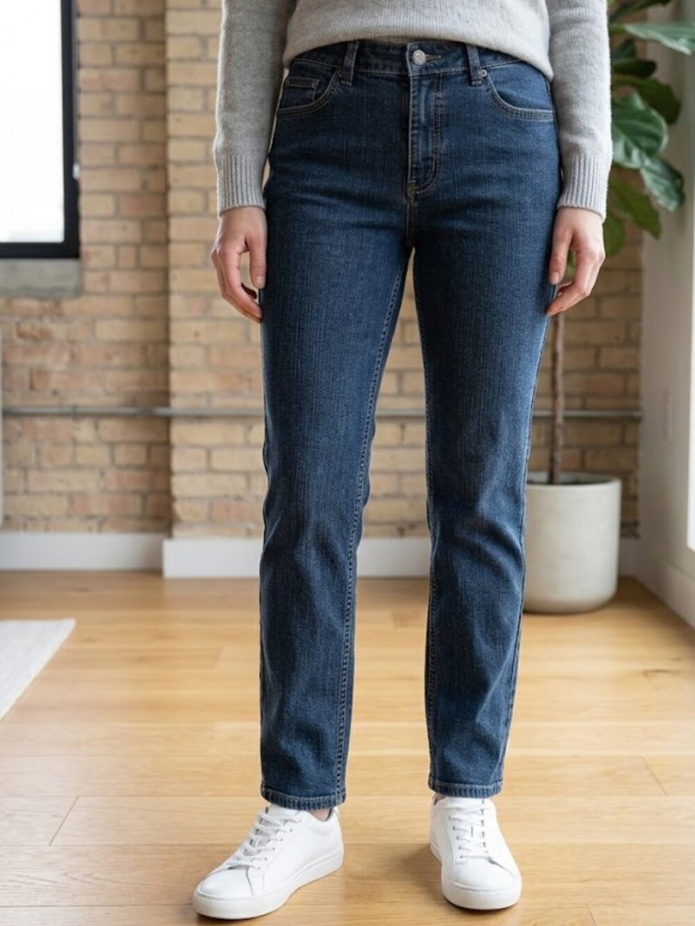 Liz Claiborne Petite Low Rise Straight Leg Fit Stretch Crop Ankle Jeans Pants